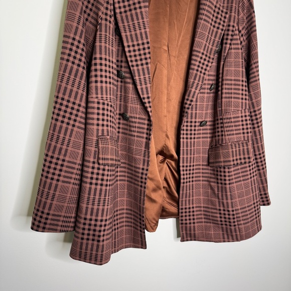Torrid Brown Ponte Double Breasted Relaxed Blazer 1X - Picture 4 of 8